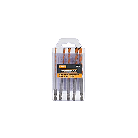 5 Pc. Carbide Hammer Drill Bit Kit