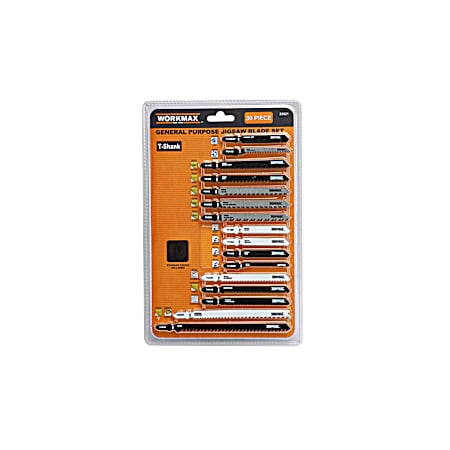 T-shank General Purpose Jig Saw Blade Set, 30-Piece w/case