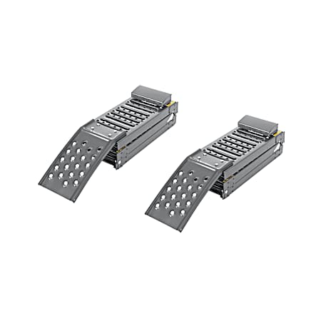 2 pk. 1500 lbs. 79 in. x 10 in. Folding Steel Ramp Set with Safety Strap
