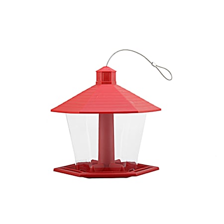 Red Lantern Hopper Bird Feeder