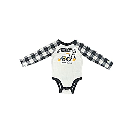 Infant Plaid Multi Construction Long Sleeve Bodysuit