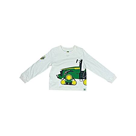 Toddler Boys' Cream Tractor Wrap Long Sleeve Shirt
