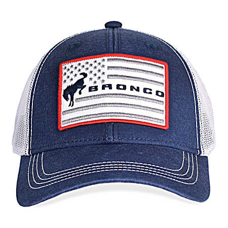 Men's Blue Bronco USA Flag Cap