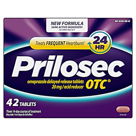 Omeprazole 20mg Delayed-Release Acid Reducer for Frequent Heartburn Tablets - 42 ct