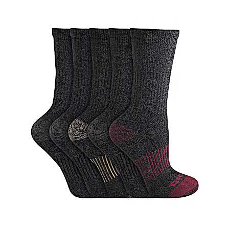 Women's All Weather Cotton Crew Socks - 5 Pk