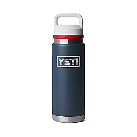 Rambler Bottle Chug Navy/Red/White/Badge - 26 Oz