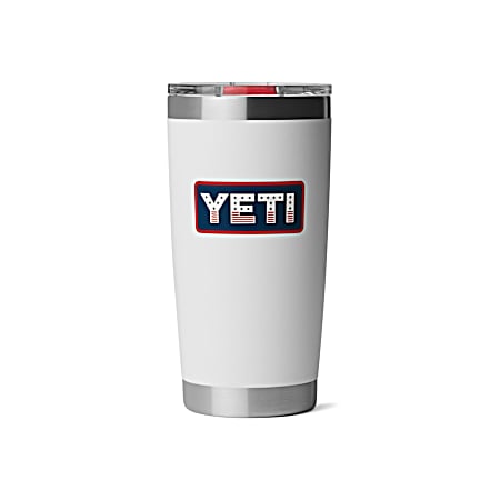 Rambler Tumbler MagSlider White/Badge - 20 Oz