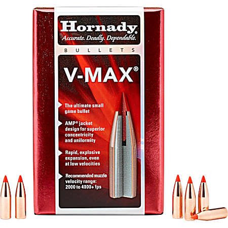 22 Cal .224 55 Grain V-Max Rifle Reloading Bullets - 100/box