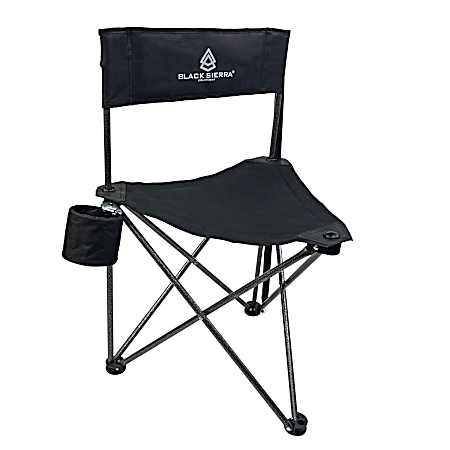 Tri-Lite Stool w/Back - Black