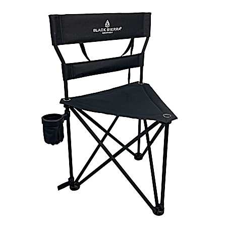 HD Tri-Hunt Stool w/Back - Black