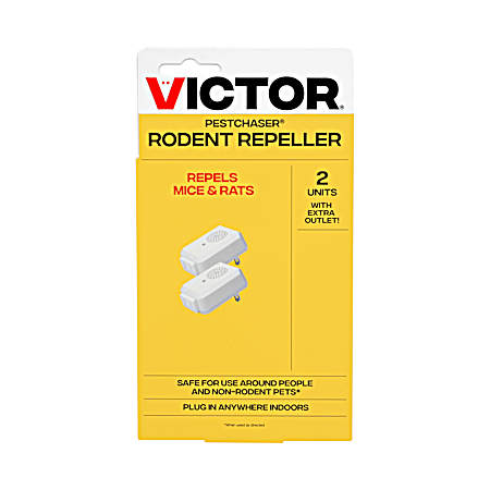 Mini PestChaser Rodent Repellent w/ Nightlight & Extra Outlet - 2 Pk