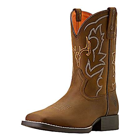Kids' Distressed Brown Deer Ridge Western Boots