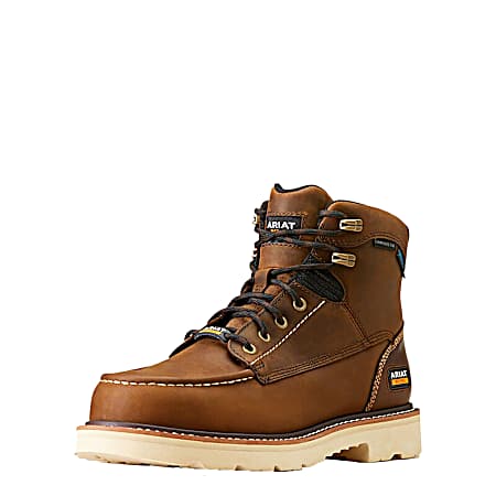 Men's Distressed Brown 6 in. Rebar Lift H2O Safety Toe Boots