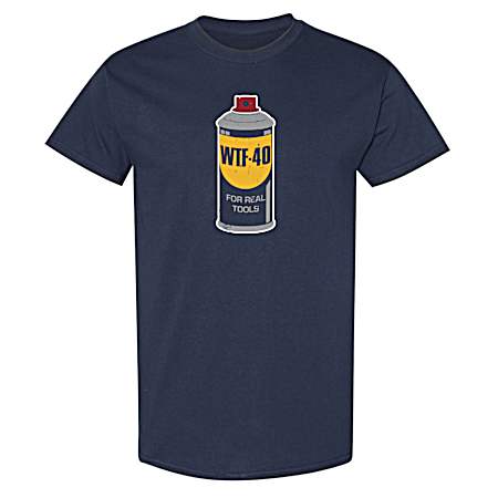 Men's Navy WTF-40 For Real Tools Short Sleeve Shirt