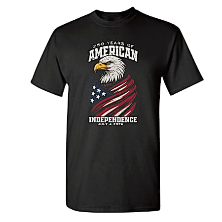 Men's Black 250 Years Of American Independence Short Sleeve Shirt