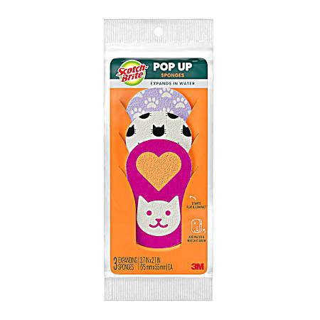 Cat Pop Up Sponges - 3 Pk
