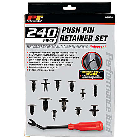 240 pc. Push Pin Retainer Assortment