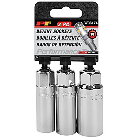 3 pc. Detent Ball Spark Plug Socket Set