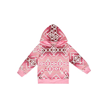 Little Girls Pink Aztec Trademark Hoodie