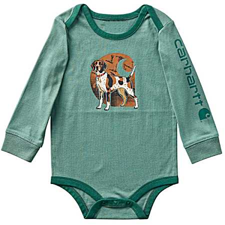 Infant Laurel Wreath Dog Long Sleeve Bodysuit