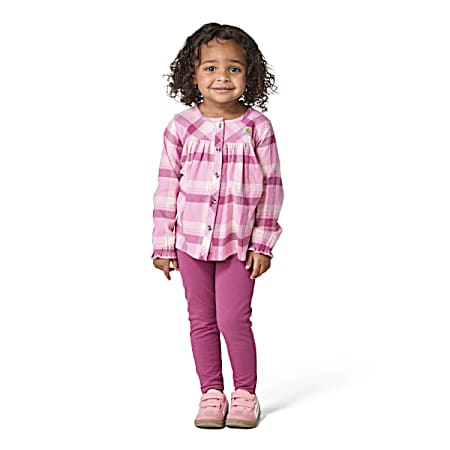 Toddler Violet Quartz Flannel & Leggings Set - 2 Pc