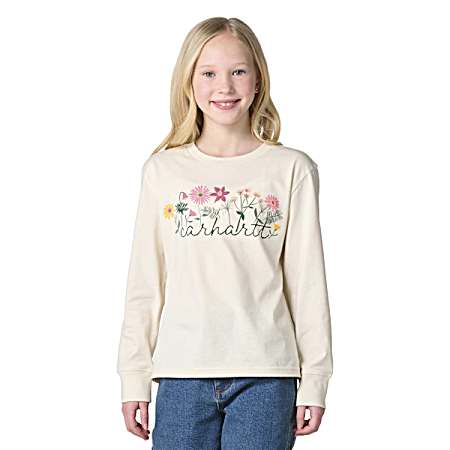 Little Kids Turtledove Script Long Sleeve Shirt