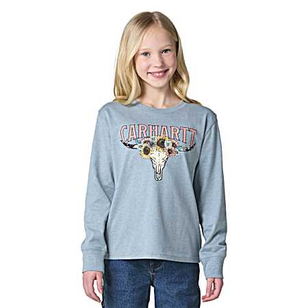 Kids Hydro Heather Steer Long Sleeve Shirt