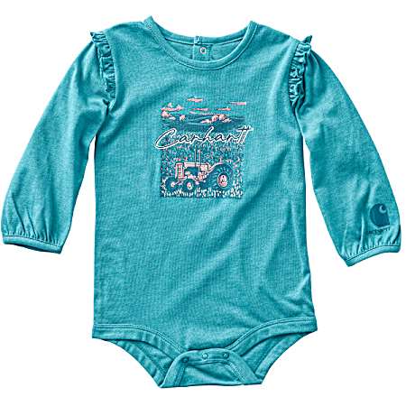 Infant Hydro Heather Tractor Long Sleeve Bodysuit