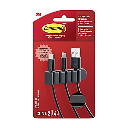 5-Cord Clip Organizer - Black