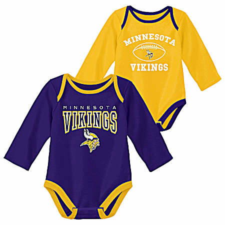 Infant Minnesota Vikings Long Sleeve Bodysuits - 2 Pk