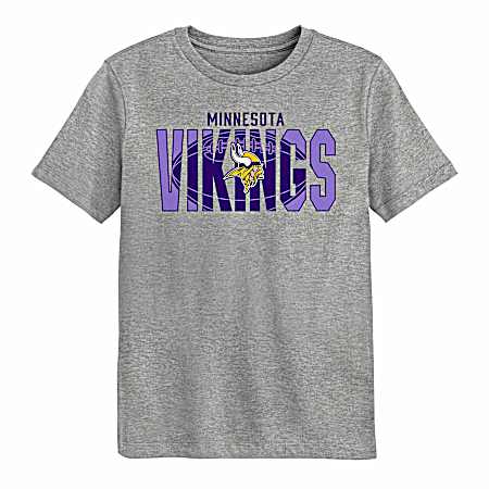 Kids Minnesota Vikings Grey Wordmark Football Short Sleeve Shirt