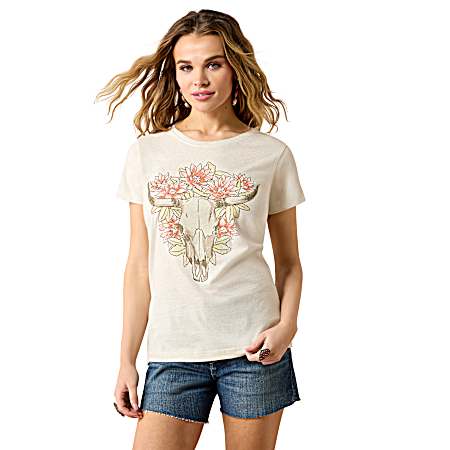 Women's White Vintage Short Sleeve Shirt