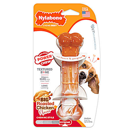 Power Chew Textured Bone Dog Chew Toy - Orange