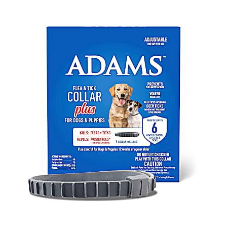 Flea & Tick Collar Plus for Dogs and Puppies, 1 pack