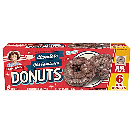 15.43 oz Big Pack Chocolate Old Fashioned Donuts
