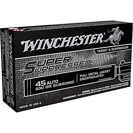 Super Suppressed 45 AUTO FMJ 230 GR SUBSONIC - 50 Rounds