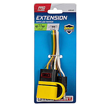 Extension, 4 Wire Flat to Wire 4 Flat, 12 in w/Wire Tester
