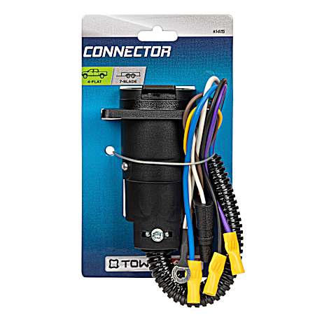 Connector, Vehicle End, 4 Wire Flat to 7 Blade