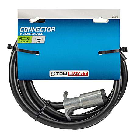 Connector, Trailer End, 6 Round with Jacketed Cable, 96 in