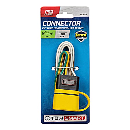 Connector, ProClass, Trailer End, 4 Wire Flat w/Wire Tester, 24 in