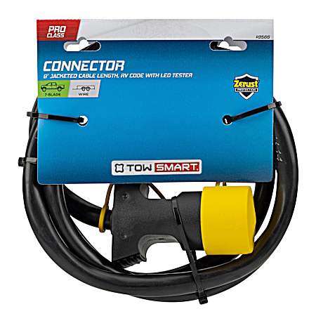 Connector, ProClass, Trailer End, 7 Blade w/Jacketed Cable and Wire Tester, 72 in, RV Wire Code