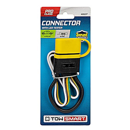Connector, ProClass, Trailer End, 4 Wire Flat w/Wire Tester and Ergo Grip, 12 in