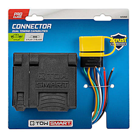 Connector, Vehicle End, 4 Wire Flat to 7 Blade and  4 Wire Flat