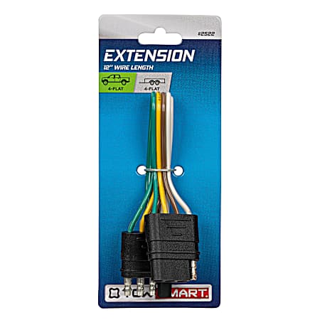 Extension, 4 Wire Flat to 4 Wire Flat, 12 in