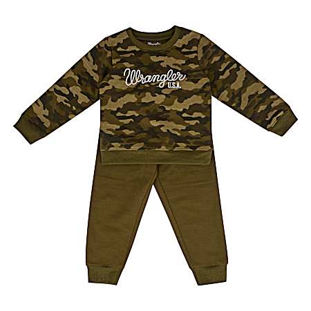 Toddler Boys Camo Trademark Sweatshirt Set