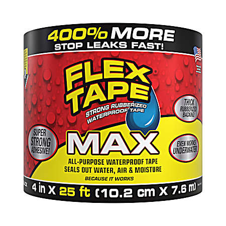 Flex Tape Waterproof Rubberized Duct Tape 4-in x 25-ft