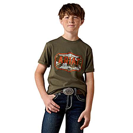 Boys Wild Creek Camo Short Sleeve Shirt