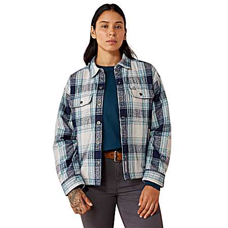 Women's Flannel Snap Front Shirt Jacket