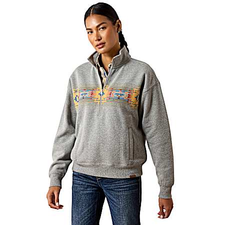 Women's Heather Grey Selena 1/2 Zip Sweatshirt