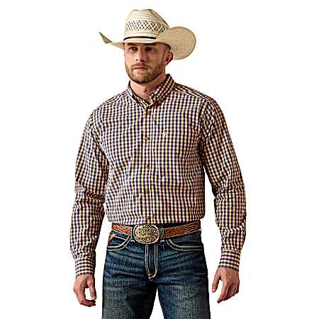 Men's Emberglow Plaid Jeremy Button Front Long Sleeve Shirt